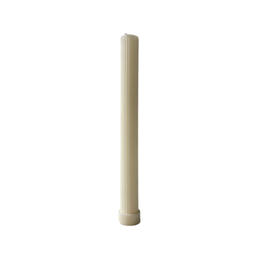 RIBBED PILLAR CANDLE- OFF WHITE