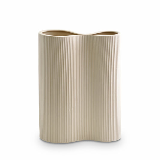 MARMOUSET FOUND RIBBED INFINITY VASE-CREAM