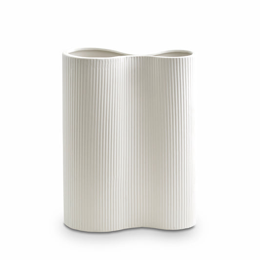 MARMOUSET FOUND RIBBED INFINITY VASE- SNOW